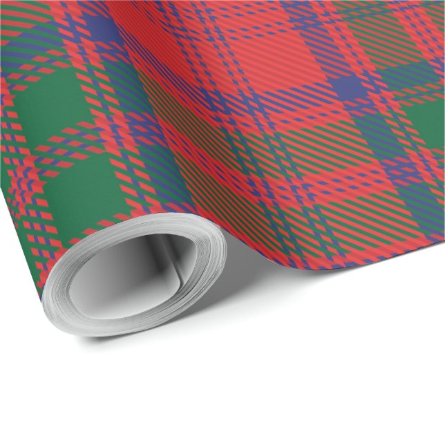 Plaid Rustic Red and Green Classic Tartan Wrapping Paper (Roll Corner)