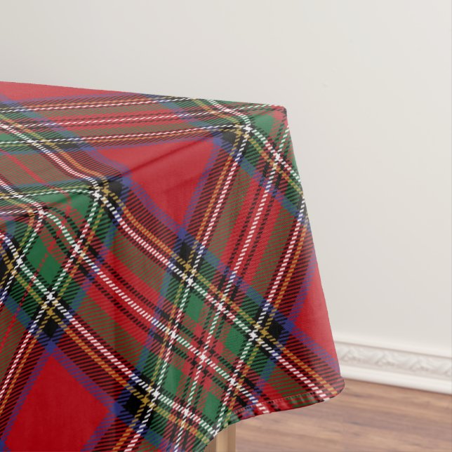 Plaid Rustic Red Green Check Rustic Tartan Tablecloth (In Situ)