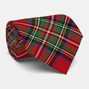 Plaid Rustic Red Green Classic Stewart Tartan Tie