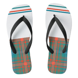Plaid Rustic Tartan Orange Check Dad Vacation Jandals