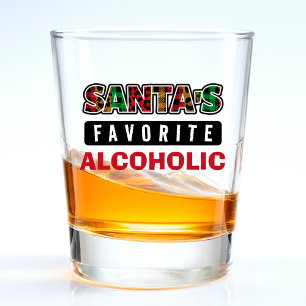 Plaid Santa's Favourite Alcoholic Funny Christmas Shot Glass