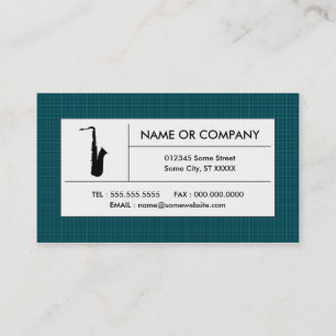 plaid saxophone business card