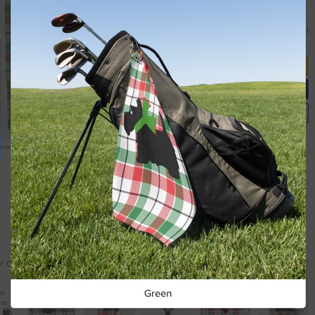 Plaid Scottie Dog Golf Towel (Great stocking stuffer for the golfer!)