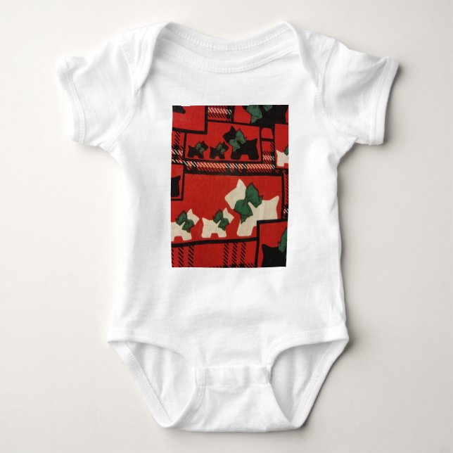 Plaid Scotties & Westies Baby Bodysuit (Front)