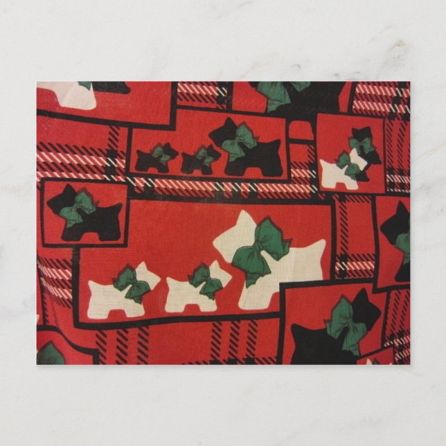 Plaid Scotties & Westies Postcard (Front)