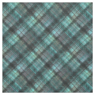 Plaid Scottish blue black classic Fabric