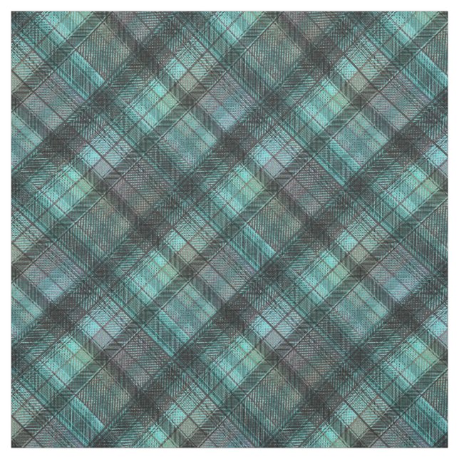 Plaid Scottish blue black classic Fabric (Swatch)