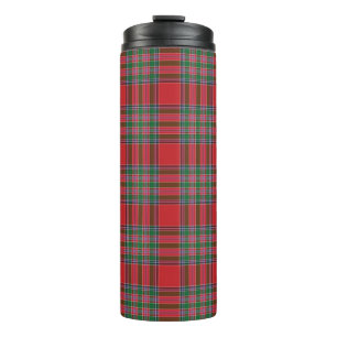 Plaid Scottish Clan MacBean Red Green Check Tartan Thermal Tumbler