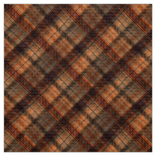 Plaid Scottish tartan brown orange black classic Fabric