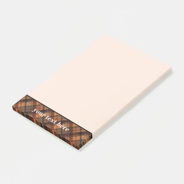 Plaid Scottish tartan brown orange black classic Post-it Notes (Angled)