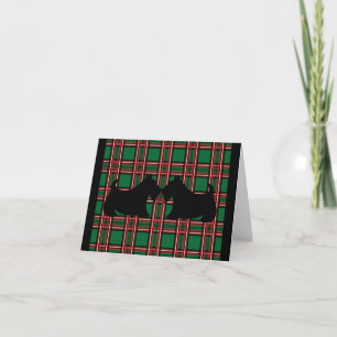 Plaid Scottish Terrier  Scotty Dog Christmas Card