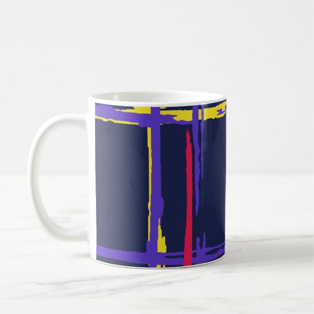 Plaid. Seamless Grunge Stripes. Abstract Texture w Coffee Mug (Left)