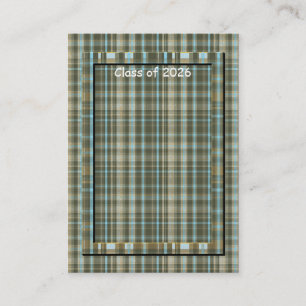 Plaid Senior Class of Change Current Year Photo  Calling Card