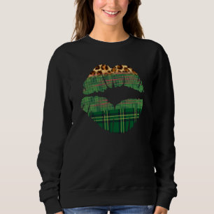 Plaid Shamrock Kiss Me For Luck St Patrick's Day Sweatshirt