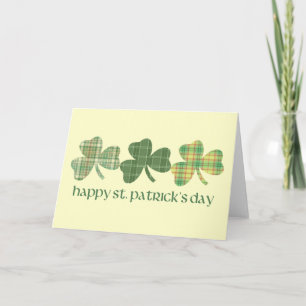 Plaid Shamrocks St. Pat's Day Tees and Gifts Card