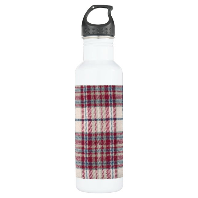 Plaid Shirt Fabric 710 Ml Water Bottle (Front)
