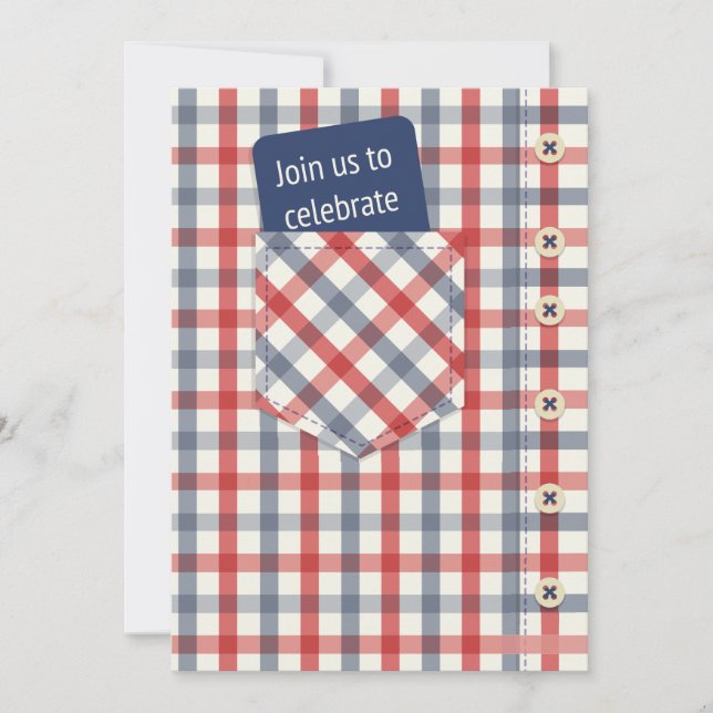 Plaid Shirt Invitation (Front)