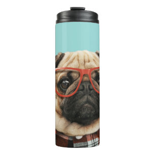 Plaid Shirt Pug Thermal Tumbler