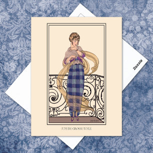 Plaid Skirt Gerda Wegener Fashion Illustration Postcard