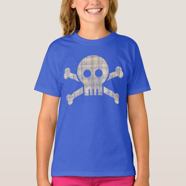 Plaid Skull (vintage) T-Shirt (Front)