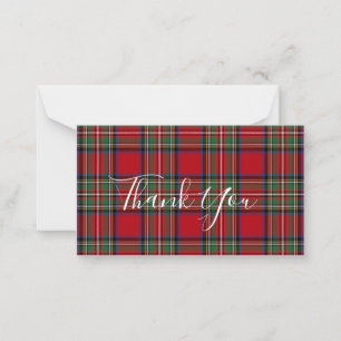 Plaid Stewart Tartan Client Thank You Card