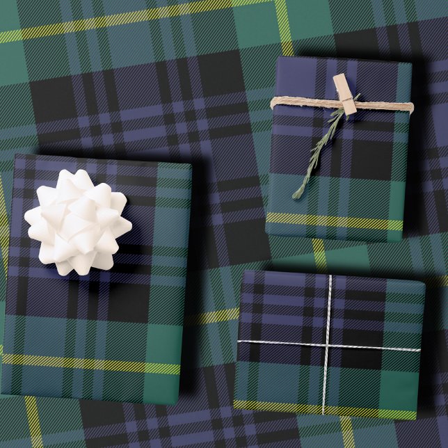 Plaid Stylish Navy Christmas Wrapping Paper Sheet (Creator Uploaded)