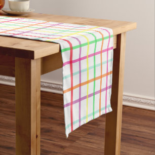 Plaid Table Runner in Citrus Colours