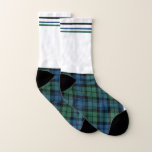 Plaid Tartan Campbell Green Blue Check Birthday Socks<br><div class="desc">Complete your gifting needs with this cute plaid tartan clan Campbell blue green black pattern socks for back to school,  or any special occasion including birthdays,  anniversaries,  holidays</div>
