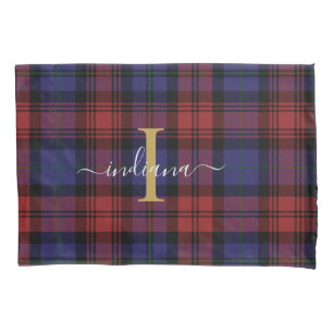 Plaid Tartan Check Monogram Custom Pillowcase