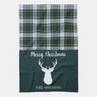 Plaid Tartan Green White Antlers Christmas Family