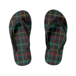 plaid tartan kids flip flops
