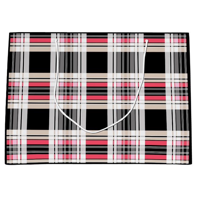 Plaid , tartan large gift bag (Front)