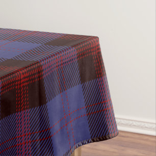 plaid tartan navy blue red tablecloth