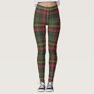 Plaid tartan pattern leggings