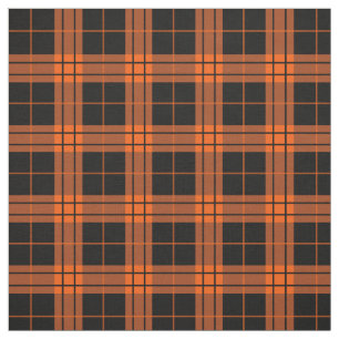 Plaid /tartan pattern orange and Black Fabric