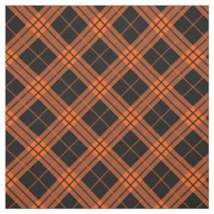 Plaid /tartan pattern orange and Black Fabric
