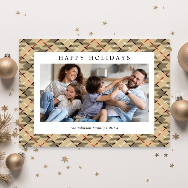 Plaid Tartan Photo Christmas Holiday Card (Creator Uploaded)