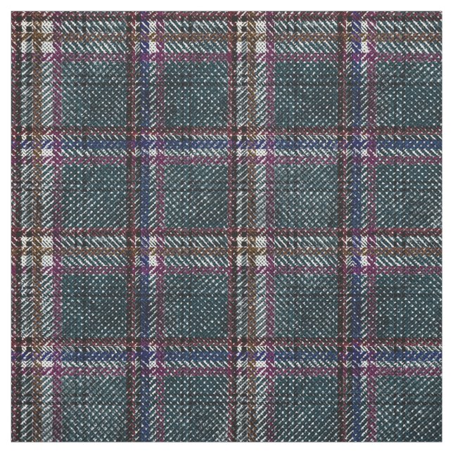 plaid tartan plaid classic blue lilac brown fabric (Swatch)