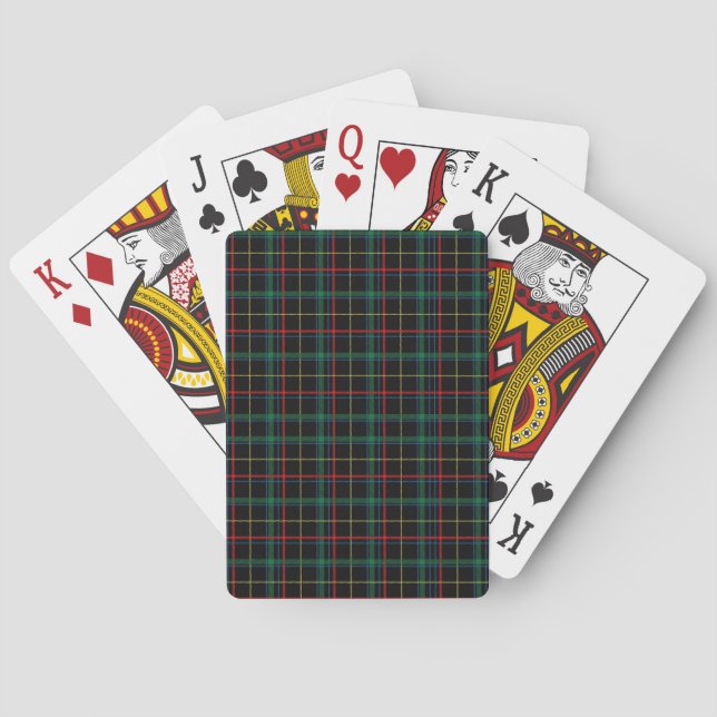 plaid tartan playing cards poker (Back)