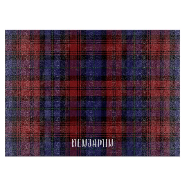 Plaid Tartan Red Purple Clan MacLachlan Check Cutting Board (Front)