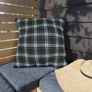 Plaid Tartan Rustic Green White Check Gordon Cushion