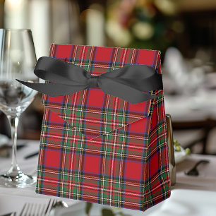 Plaid Tartan Stewart Red Check Party Favour Box