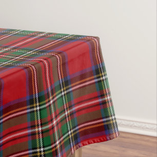 Plaid Tartan Stewart Red Rustic Tablecloth