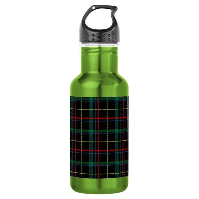 Plaid Texture with Black Background-25774 532 Ml Water Bottle (Front)