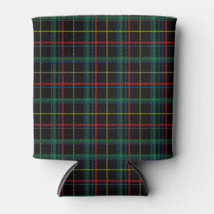 Plaid Texture with Black Background-25774 Can Cooler