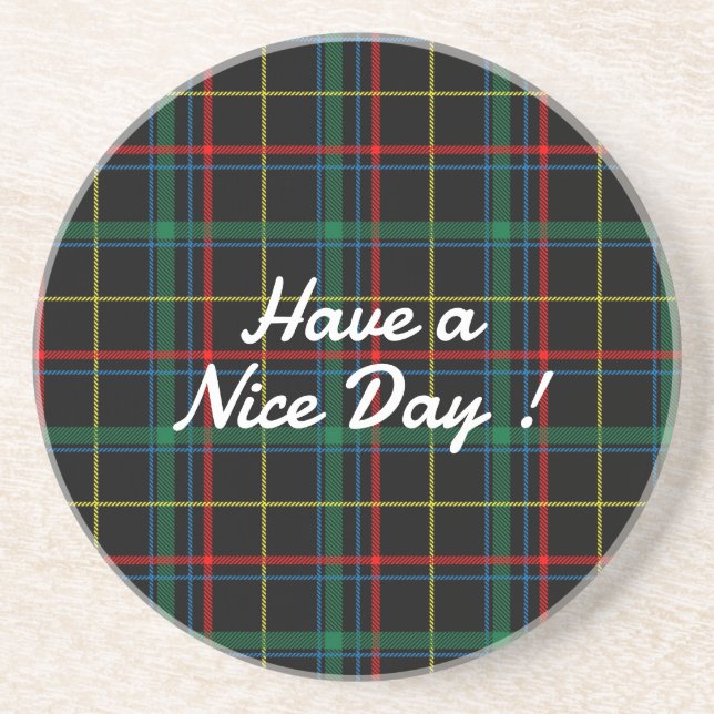 Plaid Texture with Black Background-25774 Coaster (Front)