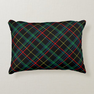Plaid Texture with Black Background-25774 Decorative Cushion