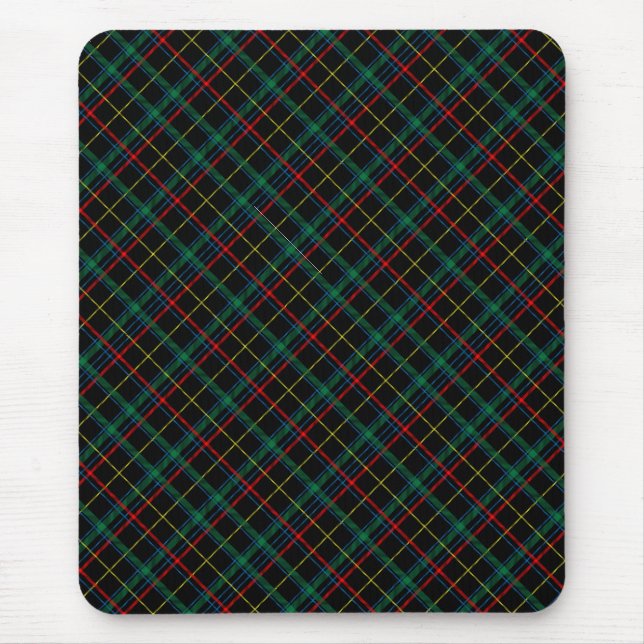 Plaid Texture with Black Background-25774 Mouse Pad (Front)