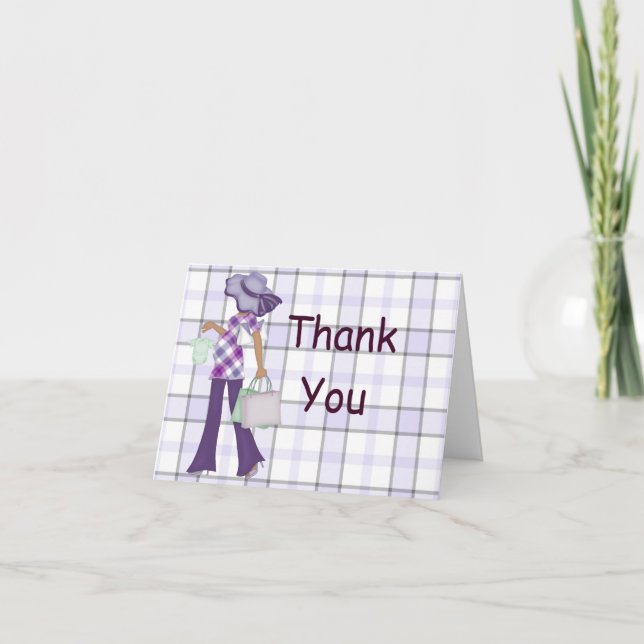 Plaid Thank You Notecard (AA) (Front)