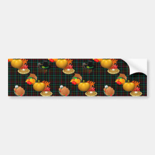 plaid thanksgiving bumper sticker